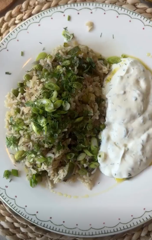 Spring Rice with Herby Yogurt  