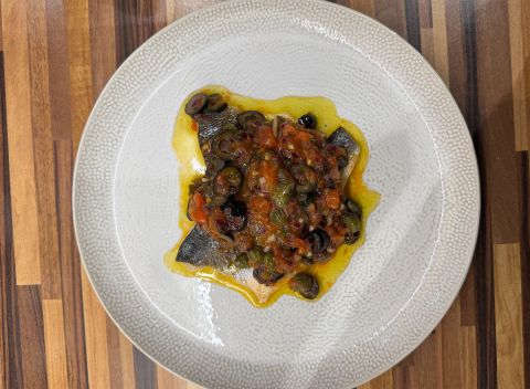 Oven-Baked Seabass with Warm Tomato Salsa